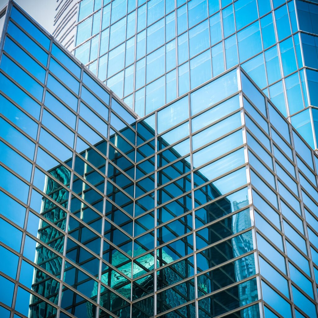 glass skyscraper with abstract texture